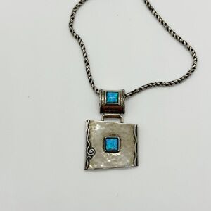 Silpada 925 sterling silver faux opal artisan pendant necklace N0951
